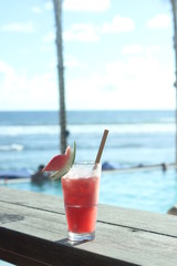 tropical cocktail on the beach