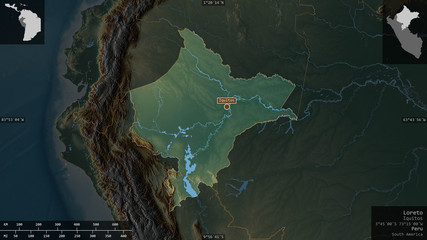 Loreto, Peru - composition. Relief