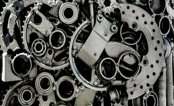 Textura e fundo com sucata de metal