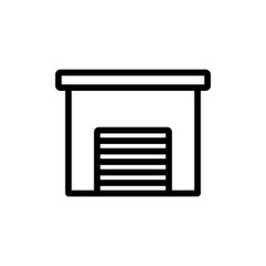 barn with mechanical door icon vector. barn with mechanical door sign. isolated contour symbol illustration