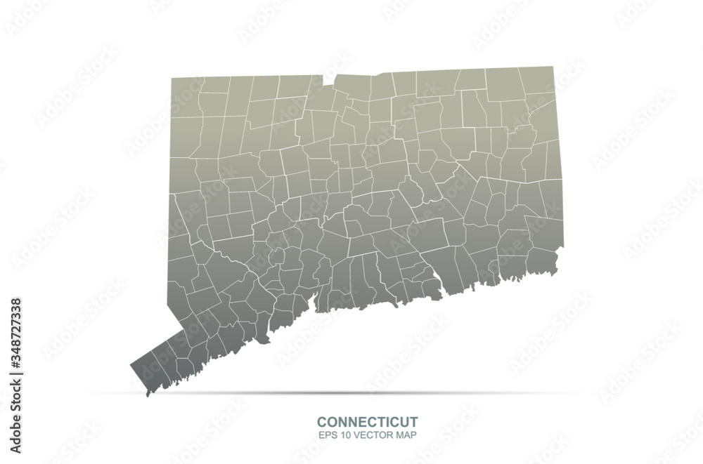 Wall mural conneticut map. vector map of conneticut, u.s. states.