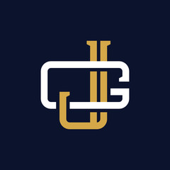Initial Letter JG GJ Monogram Logo Design