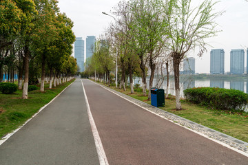 walkway in the modern city