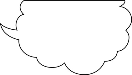 Cute Cartoon clouds Speech bubble outline