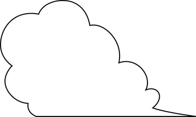 Cute Cartoon clouds Speech bubble outline