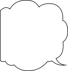 Cute Cartoon clouds Speech bubble outline