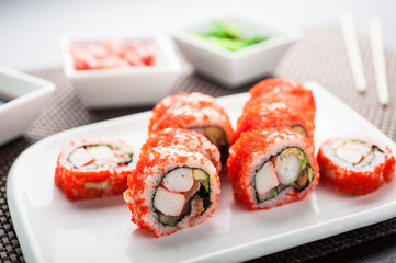 Futomaki sushi california futomaki on a dish