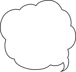 Cute Cartoon clouds Speech bubble outline