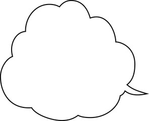 Cute Cartoon clouds Speech bubble outline