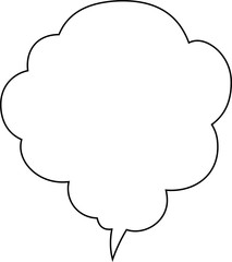 Cute Cartoon clouds Speech bubble outline
