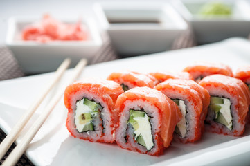 Futomaki sushi Tokyo futomaki on a dish