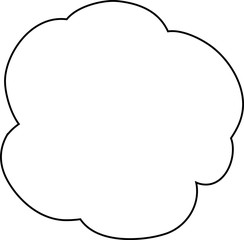 Cute Cartoon clouds Speech bubble outline
