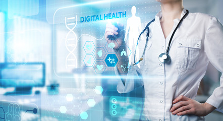 Modern technology in healthcare, medical diagnosis. Digital health concept.