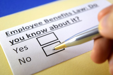 One person is answering question about employee benefits law.