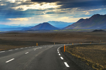 Season summer in Iceland, Beautiful view summer of road trip at North land in Iceland