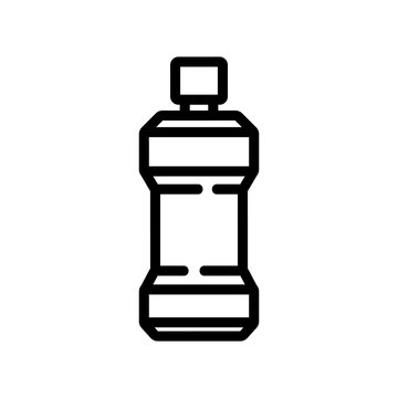 Oral Fluid Bottle Icon Vector. Oral Fluid Bottle Sign. Isolated Contour Symbol Illustration