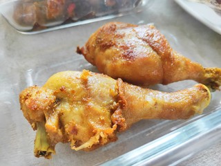 Fried Chicken on Glass Container