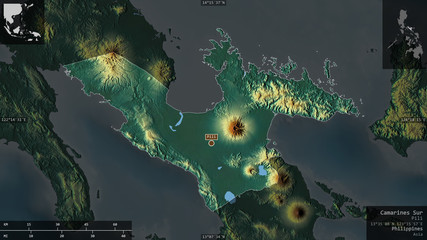 Camarines Sur, Philippines - composition. Relief