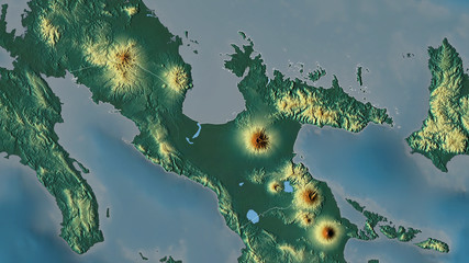 Obraz na płótnie Canvas Camarines Sur, Philippines - outlined. Relief