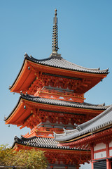 Fototapeta premium Kiyomizudera Temple and Autumn Leaves in Kyoto, Japan 