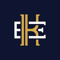 Initial Letter KE EK Monogram Logo Design