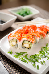 CHICKEN MAKI sushi rolls with chicken breast