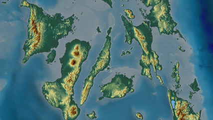 Cebu, Philippines - outlined. Relief