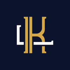 Initial Letter KL LK Monogram Logo Design