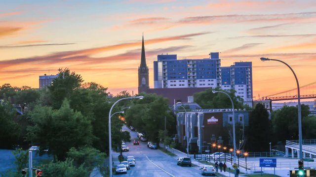 A day to night time-lapse of the historic Halifax Town captured along with the St. Patrick's Church
