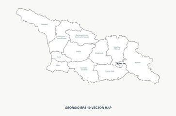 Obraz premium georgia map. vector map of georgia in european country. 