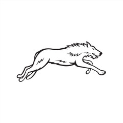 Sports mascot icon illustration of Scottish Deerhound or the Deerhound, a large breed of hound bred for hunting red deer running on isolated background in black and white retro style.