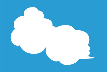 Obraz premium Cute cartoon cloud speech bubble connected sideways