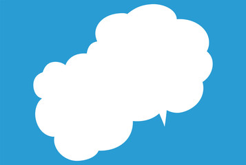 Cute cartoon cloud speech bubble connected sideways