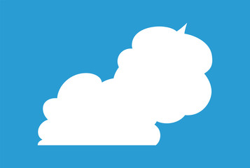 Cute cartoon cloud speech bubble connected sideways
