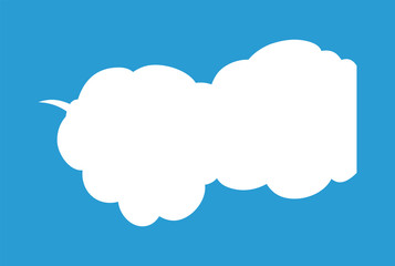 Cute cartoon cloud speech bubble connected sideways