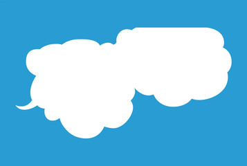 Cute cartoon cloud speech bubble connected sideways