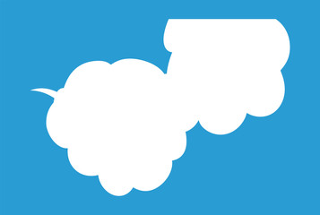 Cute cartoon cloud speech bubble connected sideways