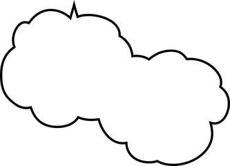 Cute cartoon cloud speech bubble connected sideways outline