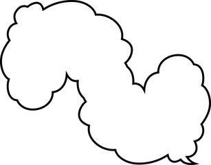 Cute cartoon cloud speech bubble connected sideways outline