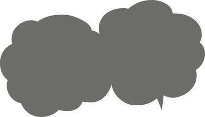 Cute cartoon Cloudy cloud speech bubble connected sideways