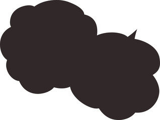 Cute cartoon Cloudy cloud speech bubble connected sideways