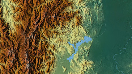 Ifugao, Philippines - outlined. Relief