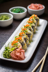 Sushi Maki rolls with eel, Philadelphia cheese