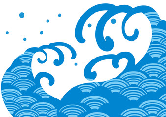 海イメージの波柄