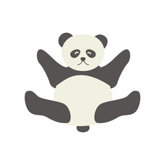 Cute Cartoon panda, Vector illustration panda on a white background. Drawing for children