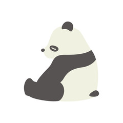 Cute Cartoon panda, Vector illustration panda on a white background. Drawing for children