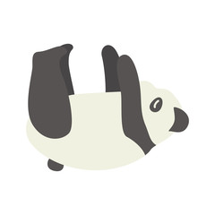 Cute Cartoon panda, Vector illustration panda on a white background. Drawing for children