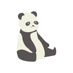 Cute Cartoon panda, Vector illustration panda on a white background. Drawing for children