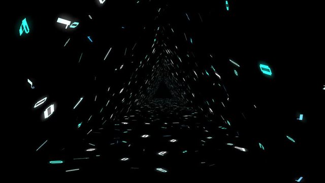 1s and 0s Programing Computer Code Technology in a Seamless Tunnel Loop - Big Data Systems