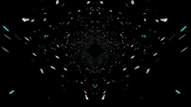 1s and 0s Programing Computer Code Technology in a Seamless Tunnel Loop - Big Data Systems